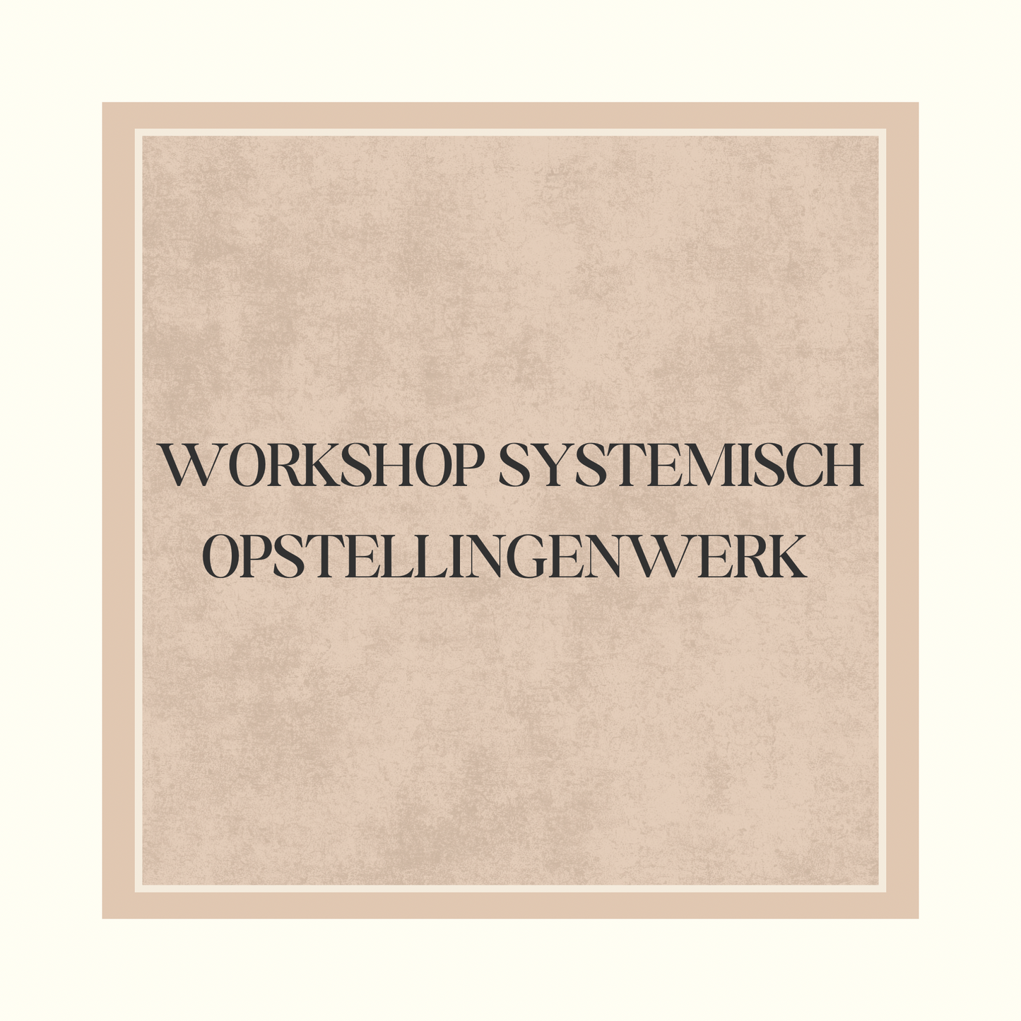 WORKSHOP SYSTEMISCH OPSTELLINGENWERK