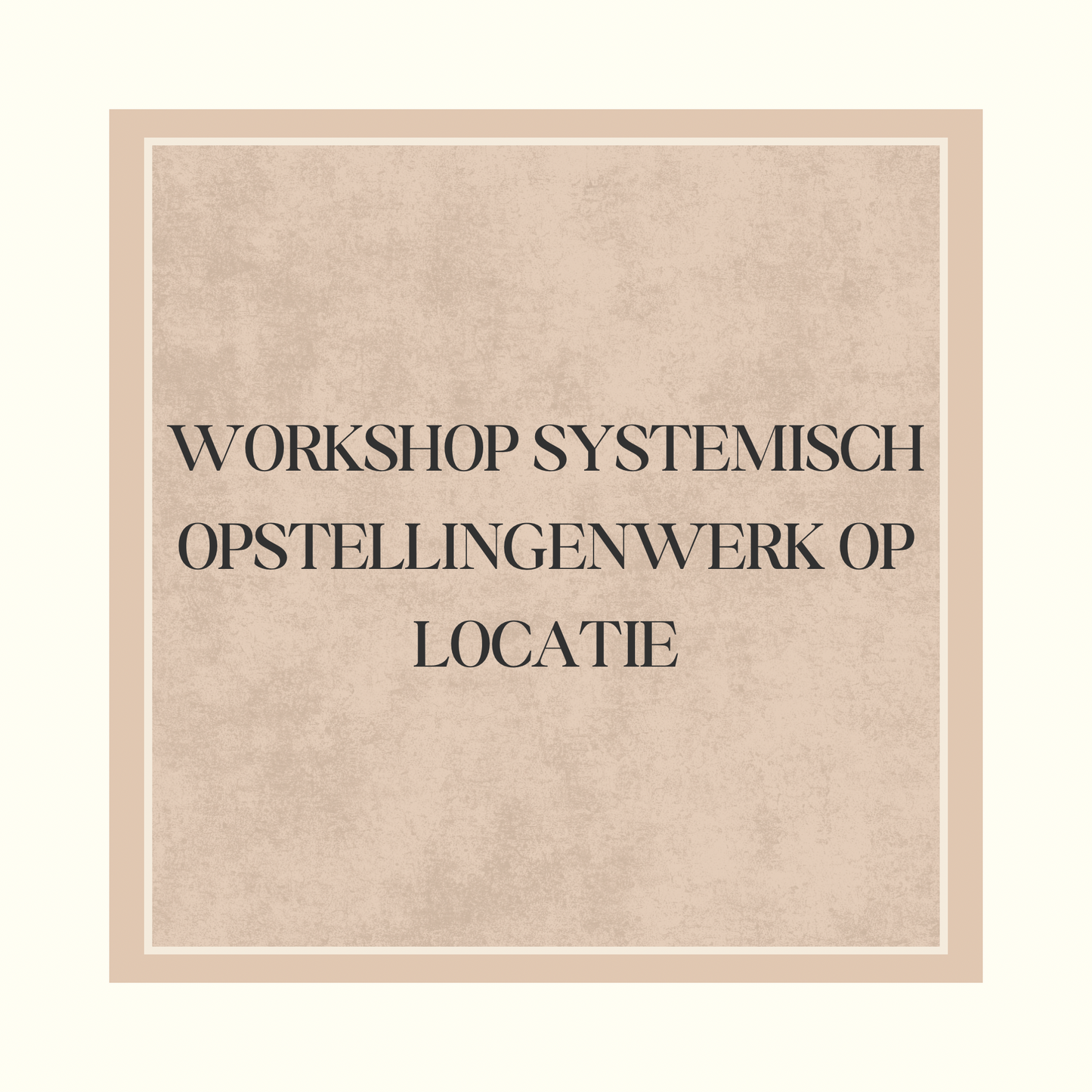 WORKSHOP SYSTEMISCH OPSTELLINGENWERK OP LOCATIE